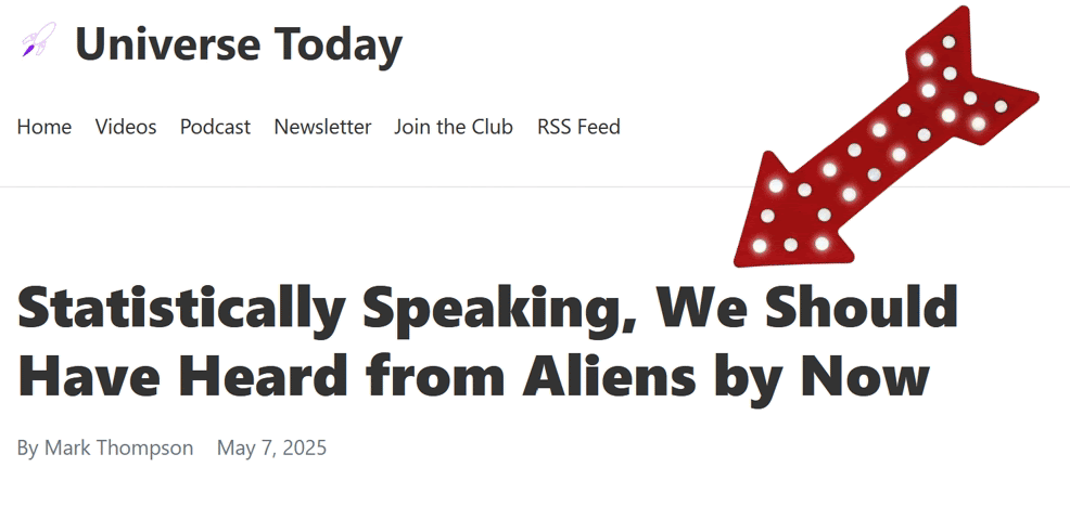 This picture brings you a Universe Today article about me research.